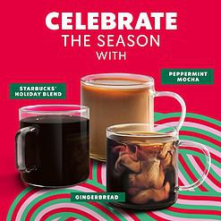 Starbucks Ground Coffee, Peppermint Mocha Naturally Flavored Coffee, Limited Edition Holiday Coffee, 6 Bags (11 Oz Each)