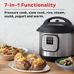 Instant Pot Duo 7-in-1 Mini Electric Pressure Cooker, Slow Rice Cooker, Stainless Steel, 3 Quart