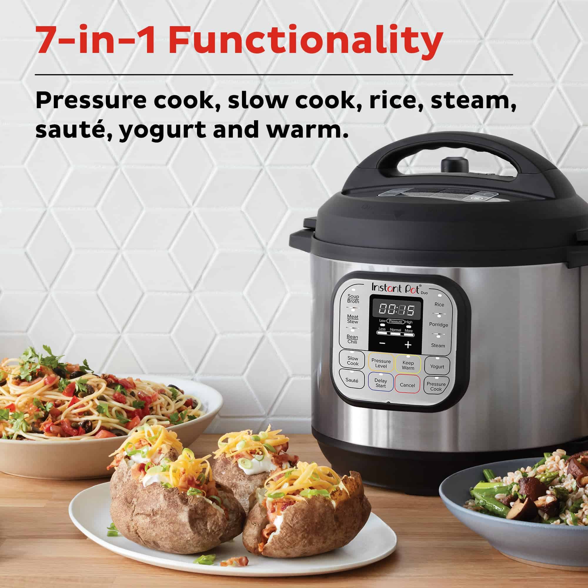 Instant Pot Duo 7-in-1 Mini Electric Pressure Cooker, Slow Rice Cooker, Stainless Steel, 3 Quart