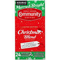 Community Coffee Christmas Blend, Medium Roast 96 Count Coffee Pods, Compatible with Keurig K-Cup Brewers