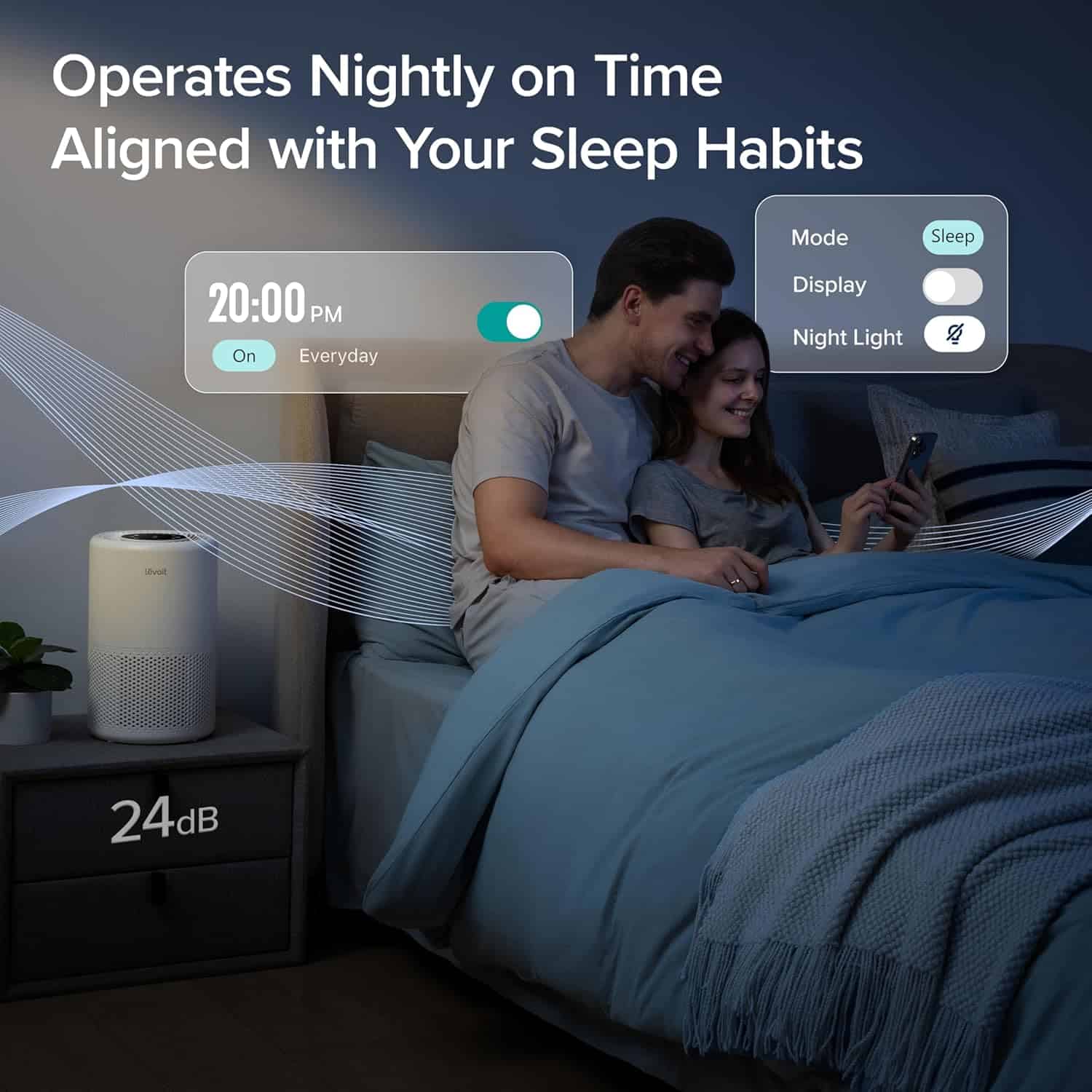 LEVOIT Air Purifier for Home Bedroom, Core 200S-P, White - Image 3