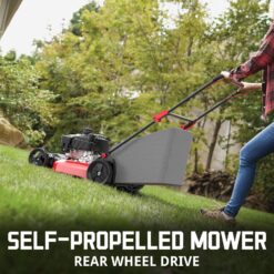 PowerSmart Self Propelled Gas Lawn Mower, 21-Inch 170cc OHV Engine RWD Single-Speed 3-in-1 with Bagging 2024 Version