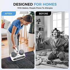 Amzany Bed Vacuum Cleaner - 5-in-1 Cordless Mattress Vacuum Cleaner, Powered by UV-C Light & Ultrasonic Technology