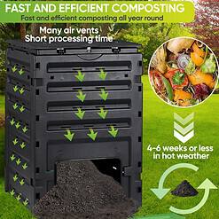 SUPER DEAL Garden Compost Bin 120 Gallon (450 L) Outdoor Large Capacity Composter BPA-Free Material