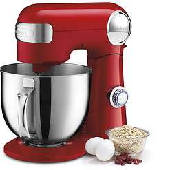 Cuisinart Stand Mixer, 12 Speed, 5.5 Quart Stainless Steel Bowl, Ruby Red, SM-50R, Manual