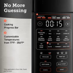 COSORI Electric Pressure Cooker 6 qt, 9-in-1 Instant Multi Cooker with Safer Venting Design, 1100W, Stainless Steel