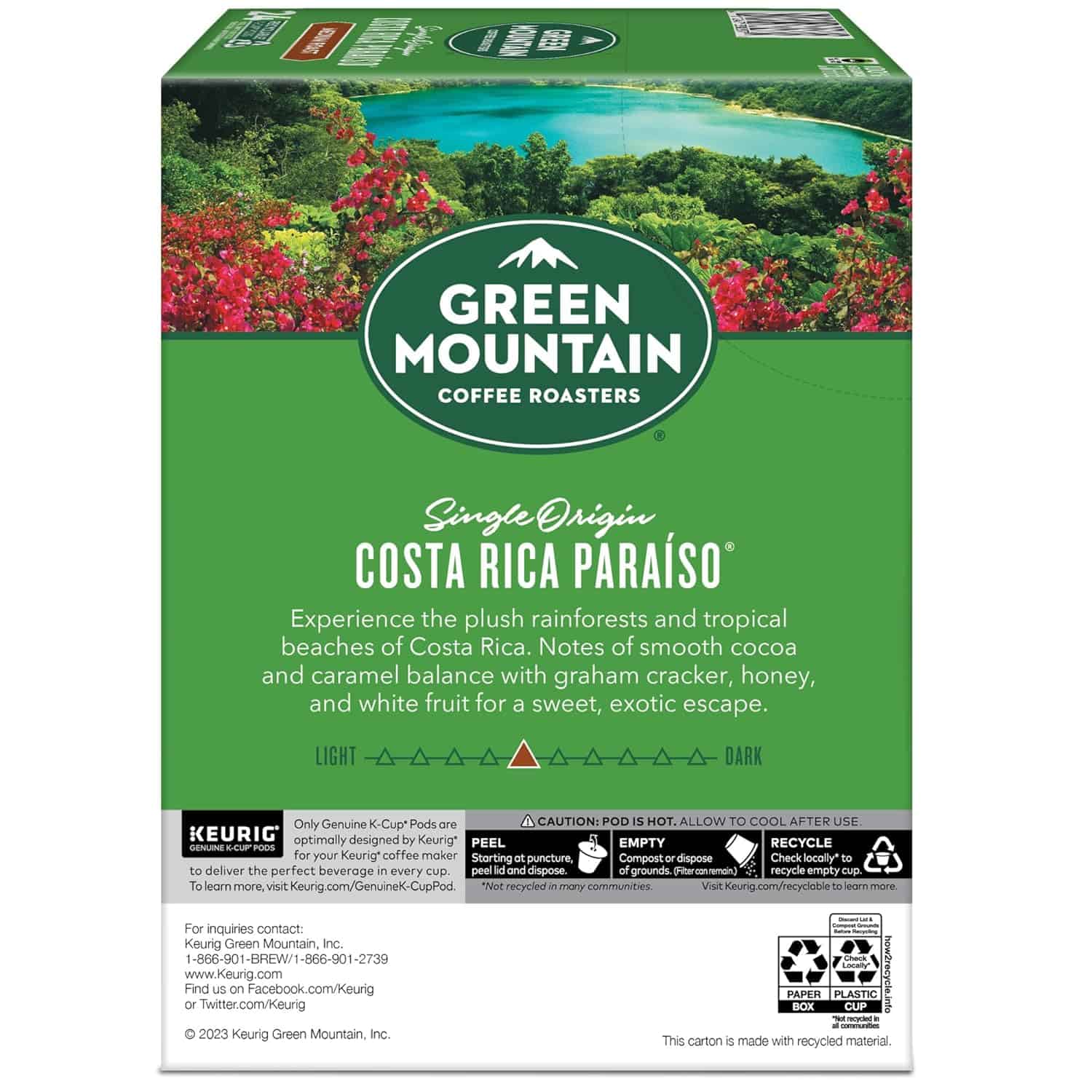 Green Mountain Coffee Roasters Costa Rica Paraiso Single-Serve K-Cup Pods, Medium Roast Coffee, 96 Count