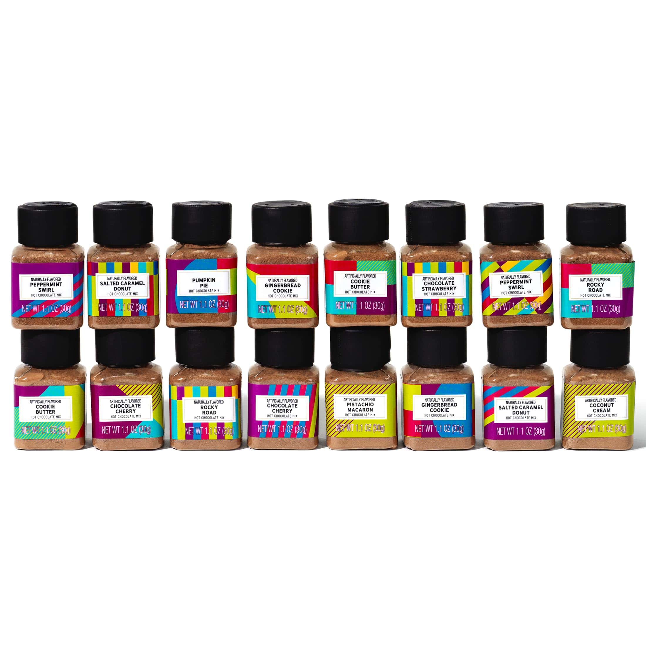 BomBombs, Hot Chocolate Mix Gift Set in Mini Bottles, Flavors Include Rocky Road, Pumpkin Pie, Sampler Set of 16