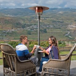 Amazon Basics 46,000 BTU Outdoor Propane Patio Heater with Wheels, Commercial & Residential, Slate Gray