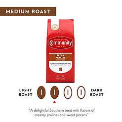 Community Coffee Pecan Praline Flavored 72 Ounces, Medium Roast Ground Coffee, 12 Ounce Bag (Pack of 6)