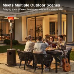 EAST OAK 50,000 BTU Patio Heater with Sand Box, Table Design, Double-Layer Stainless Steel Burner, Wheels, Triple Protection System, Outdoor Heater