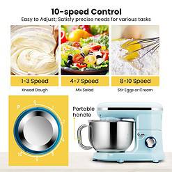 VIVOHOME Stand Mixer, 660W 10 Speed 6 Quart Tilt-Head Kitchen Electric Food Mixer, Blue