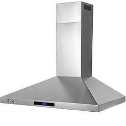 AKDY 30 in. Wall Mount Range Hood, 3-Speed Fan and LED Lights in Stainless Steel