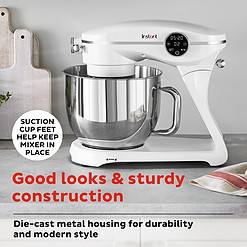 Instant Pot Instant Stand Mixer Pro, 600W 10-Speed Electric Mixer with Digital Interface,7.4-Qt Stainless Steel Bowl, Pearl
