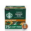 Starbucks K-Cup Coffee Pods, Medium Roast, House Blend for Keurig Coffee Makers, 100% Arabica, 1 Box (75 Pods)