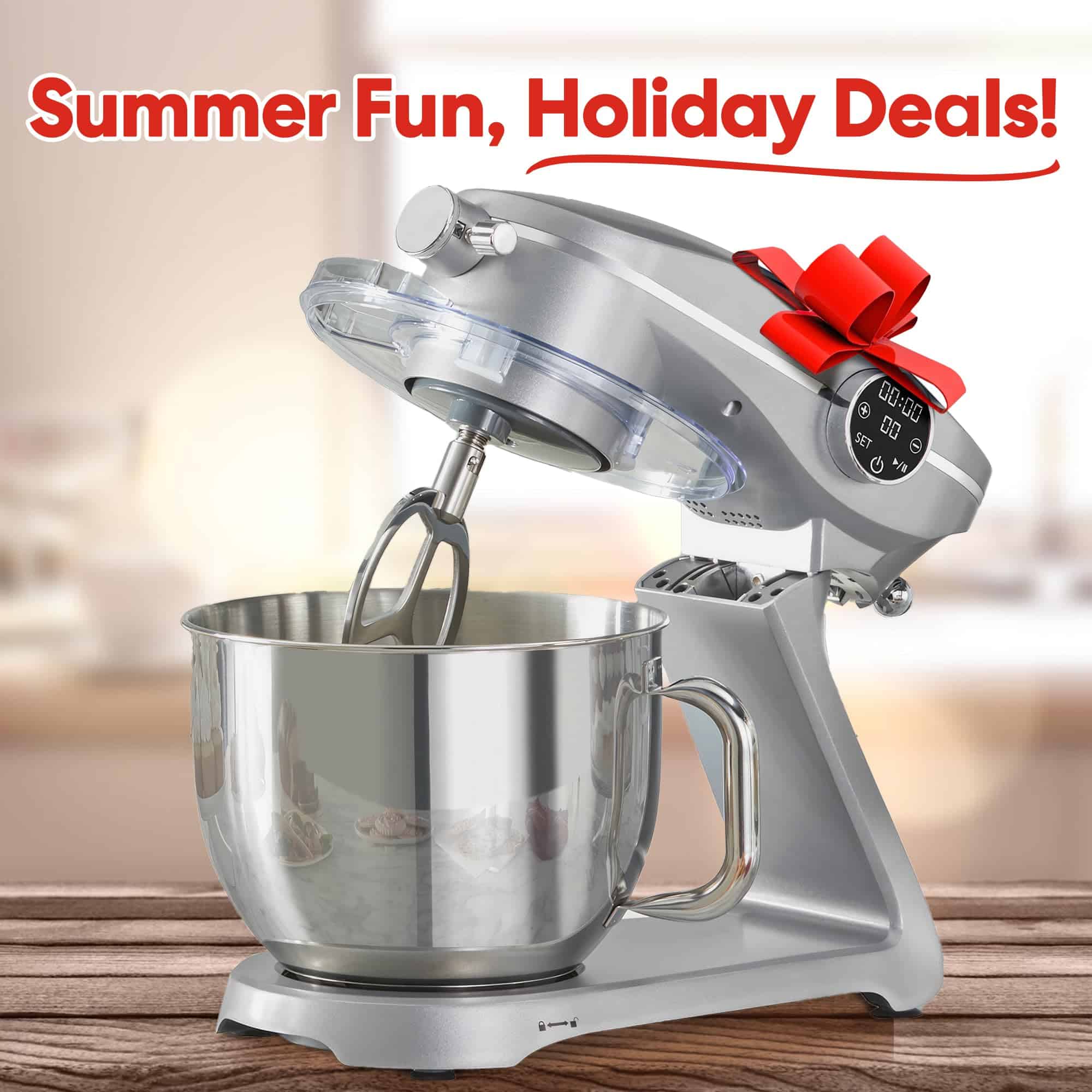 Instant Pot Stand Mixer Pro, 600W 10-Speed Electric Mixer with Digital Interface, 7.4-Qt Stainless Steel Bowl, Silver
