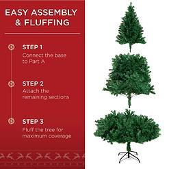 Best Choice Products Artificial Christmas Tree, 6ft Premium Unlit Hinged Design, Base