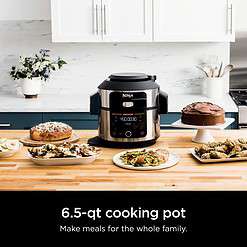 Ninja OL500 Foodi 6.5 Qt. 14-in-1 Pressure Cooker Steam Fryer with SmartLid, Silver/Black
