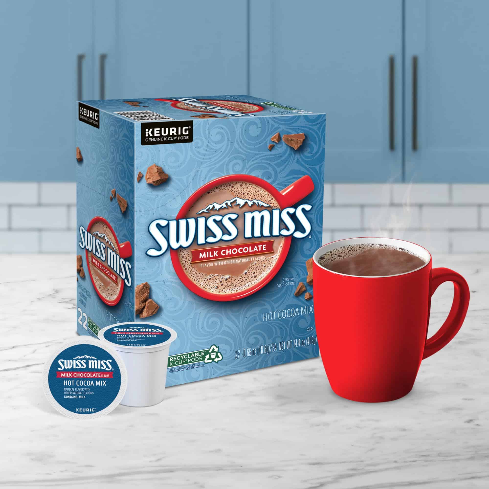 Swiss Miss Milk Chocolate Hot Cocoa, Keurig Single-Serve K-Cup Pods, 88 Count (4 Packs of 22)