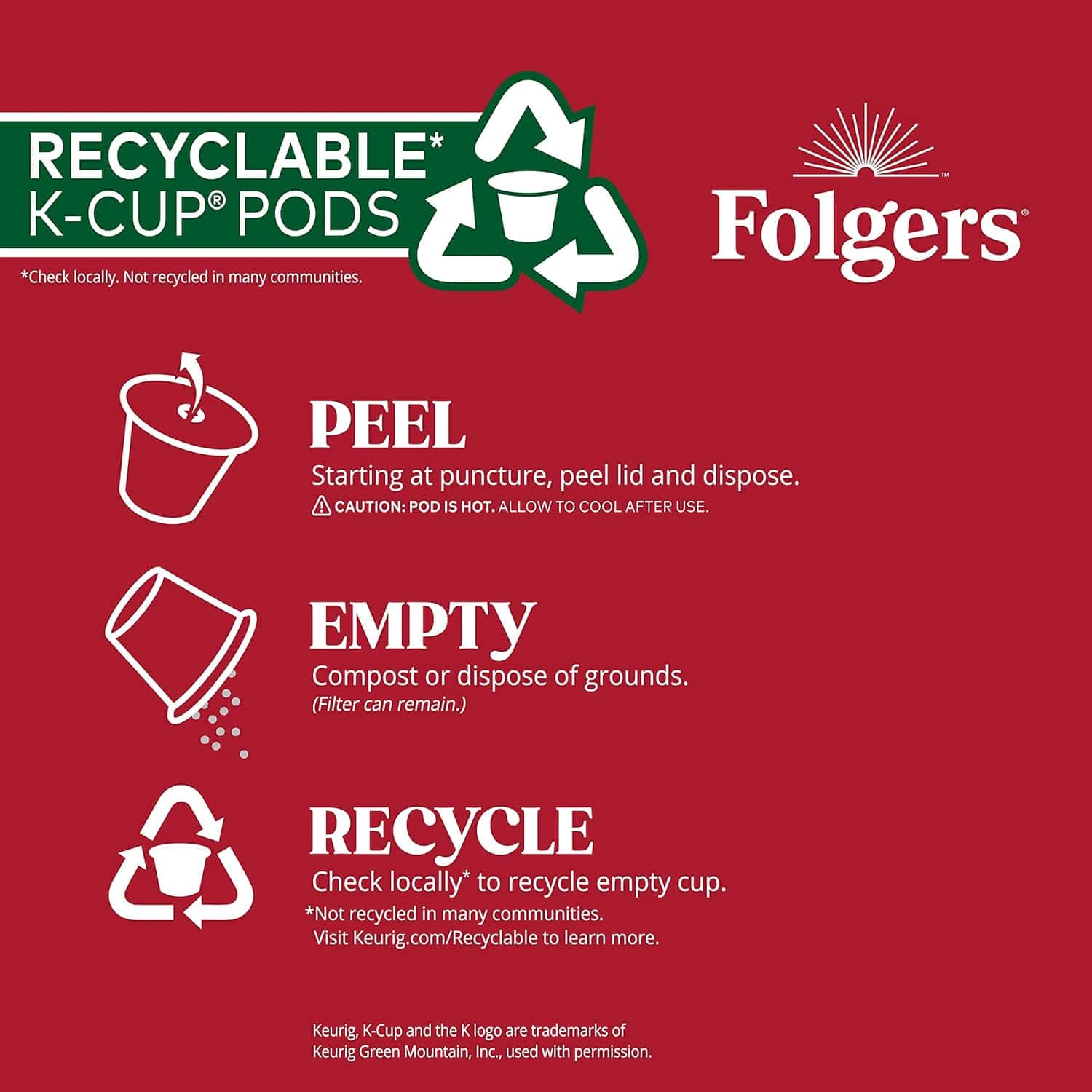 Folgers Mardi Gras Blend Medium-Dark Roast Coffee, 72 Keurig K-Cup Pods
