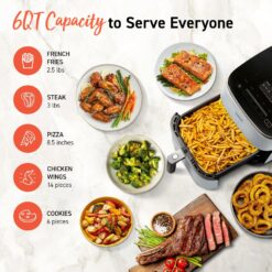 COSORI Air Fryer 9-in-1, Compact but Large 6 Qt, 5 Fast Fan Speeds with 450F for Ultra Crsipy, Light Gray