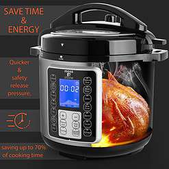Moss & Stone Electric Pressure Cooker with Large LCD Display, Multi-Use 6 Quart Electric Pot 14 in 1