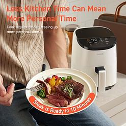 COSORI Air Fryer 2.1 Qt, 4-in-1 Small Mini Airfryer, Bake, Roast, Reheat, Compact & Quiet, White