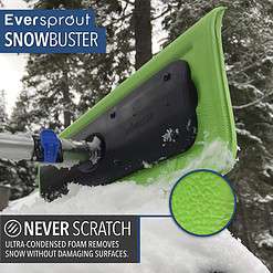 EVERSPROUT Never-Scratch SnowBuster 6.5-to-18 Foot (Up to 24 ft Standing Reach), Pre-Assembled Extendable Roof Rake