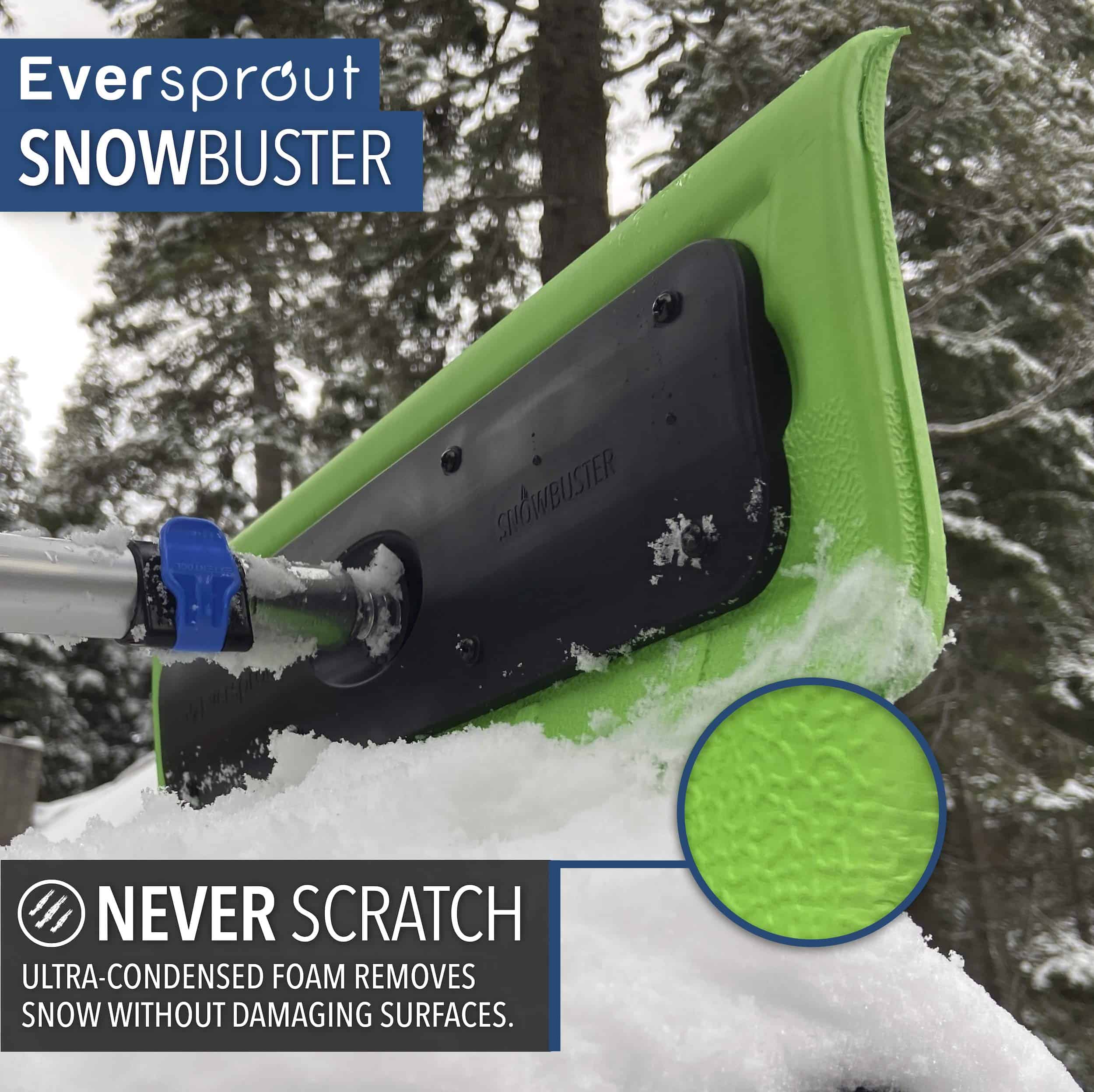EVERSPROUT Never-Scratch SnowBuster 6.5-to-18 Foot (Up to 24 ft Standing Reach), Pre-Assembled Extendable Roof Rake