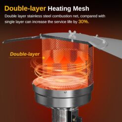 EAST OAK 50,000 BTU Patio Heater with Sand Box, Table Design, Double-Layer Stainless Steel Burner, Wheels, Triple Protection System, Outdoor Heater