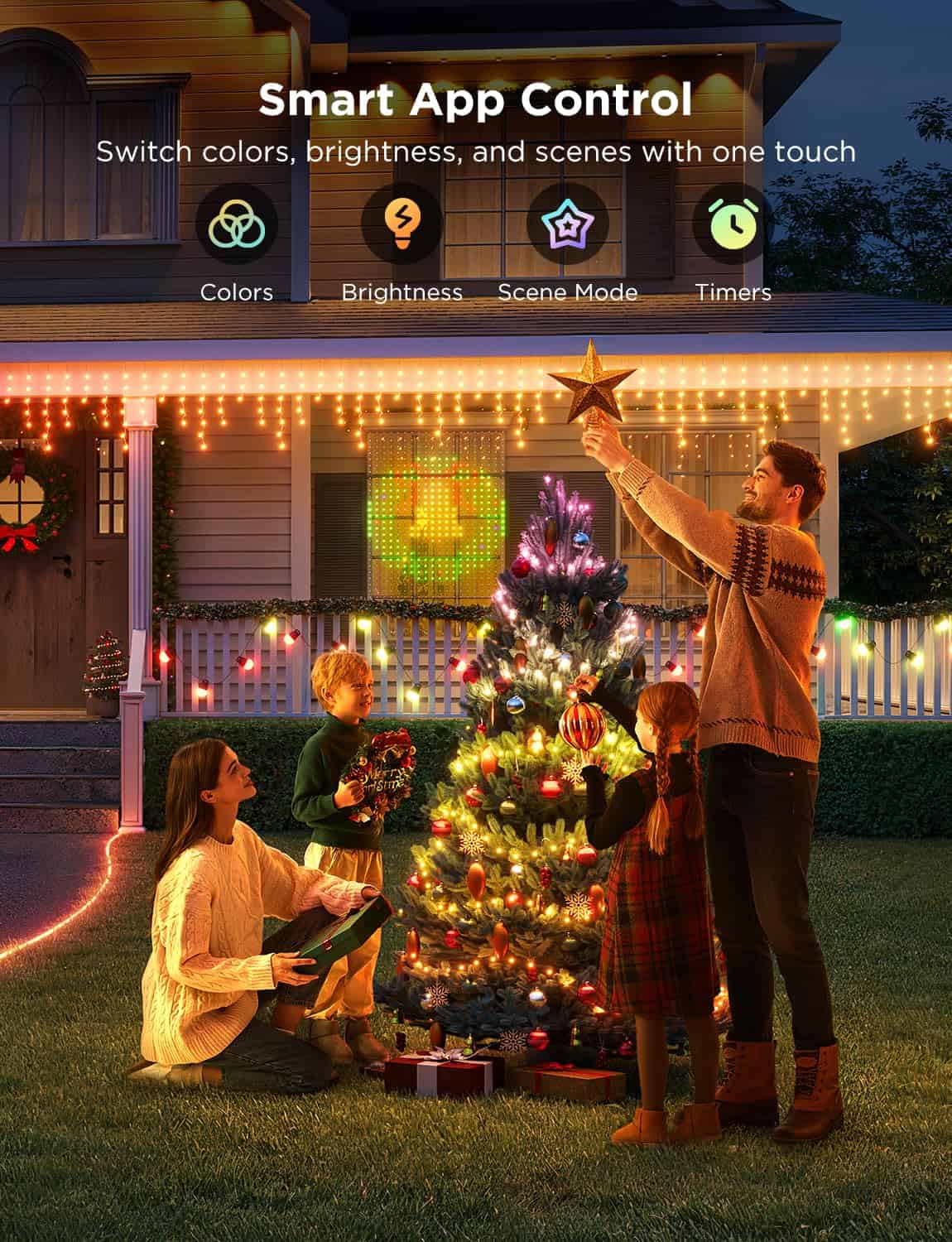 Govee Christmas Lights 66ft, Smart RGBIC Christmas String Lights App-Controlled