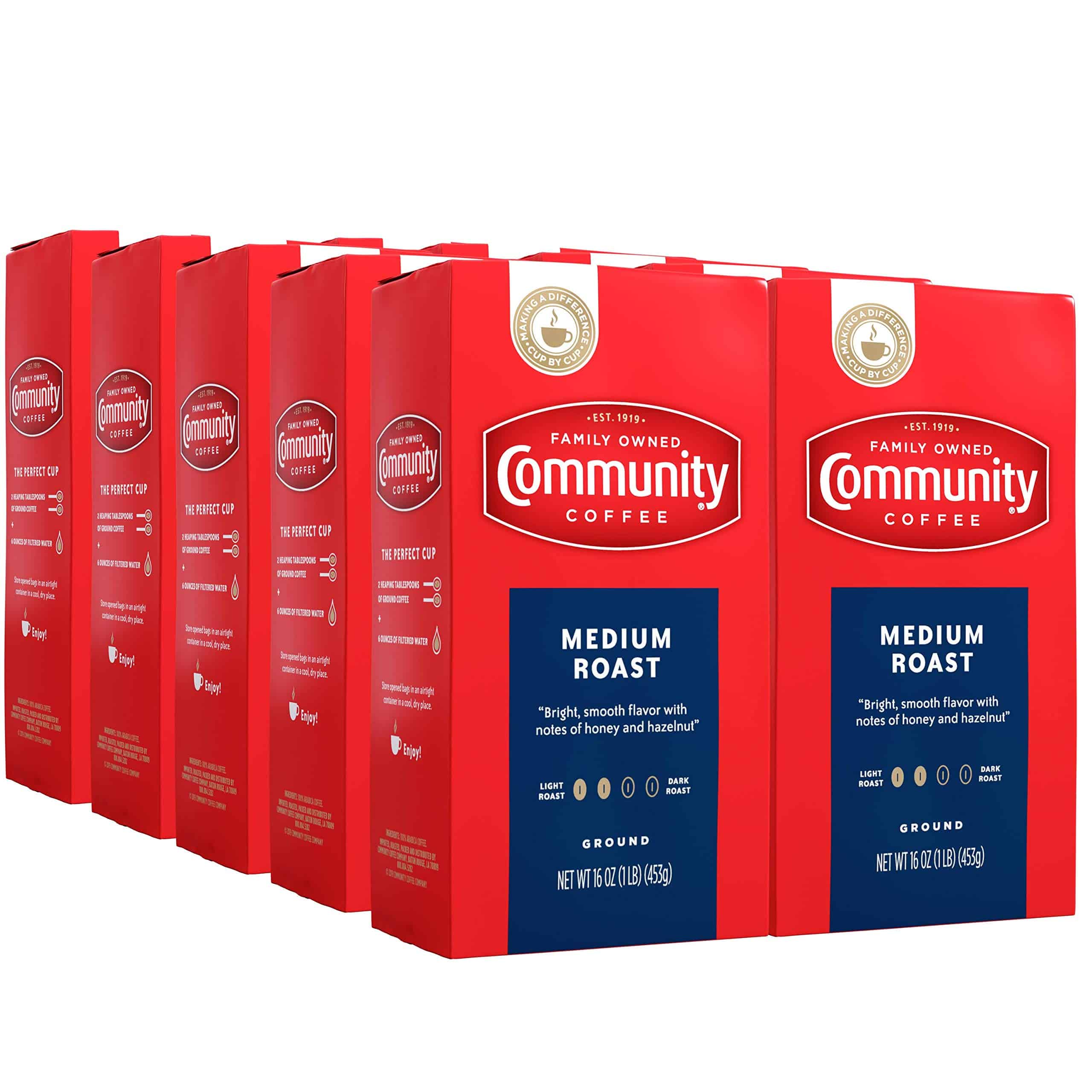 Community Coffee Medium Roast Ground Coffee, Vacuum Packed 16 Ounce Bags (Pack of 10)