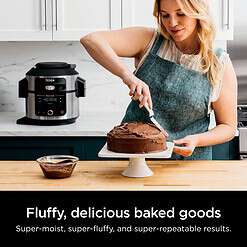 Ninja OL500 Foodi 6.5 Qt. 14-in-1 Pressure Cooker Steam Fryer with SmartLid, Silver/Black
