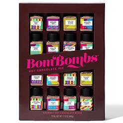 BomBombs, Hot Chocolate Mix Gift Set in Mini Bottles, Flavors Include Rocky Road, Pumpkin Pie, Sampler Set of 16