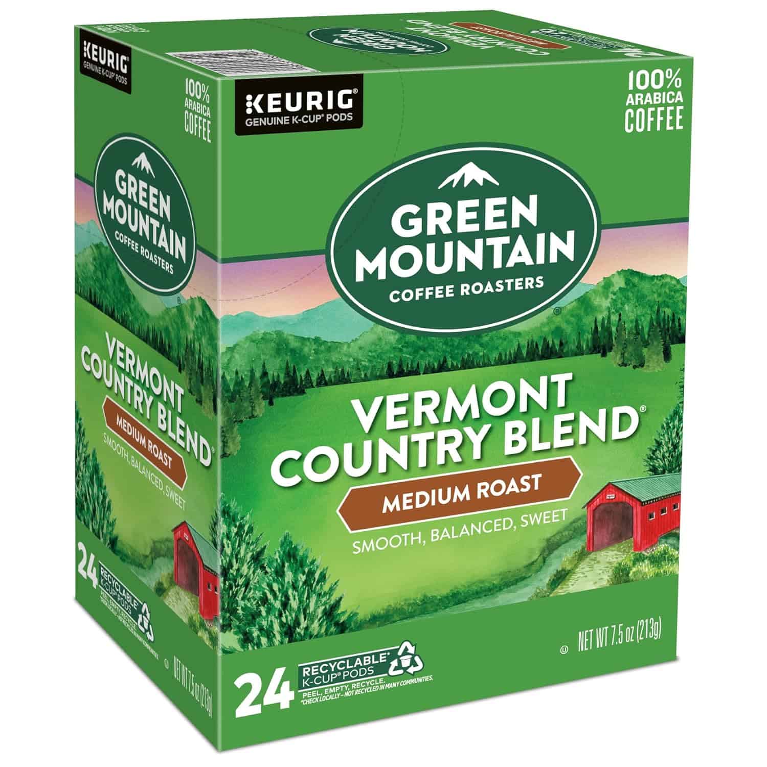 Green Mountain Coffee Roasters Vermont Country Blend Keurig Single-Serve K-Cup Pods, Medium Roast Coffee, 96 Count (4 Packs of 24)