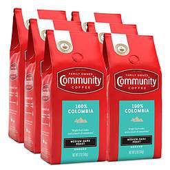 Community Coffee Colombia 72 Ounce, Medium Dark Roast Ground Coffee, 12 Ounce (Pack of 6)