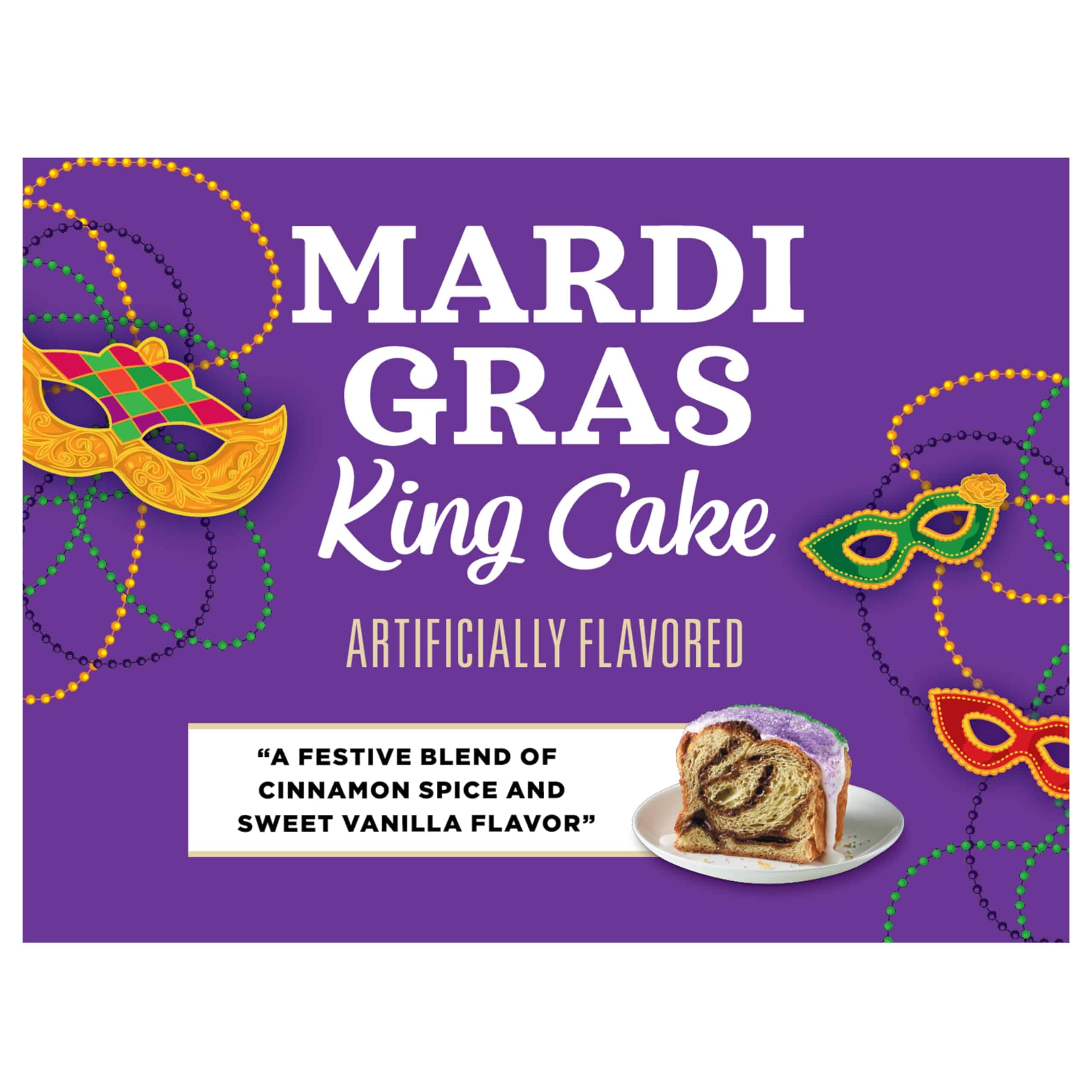 Community Coffee Mardi Gras King Cake Flavored 72 Ounce, Medium Roast Ground Coffee, 12 Ounce (Pack of 6)