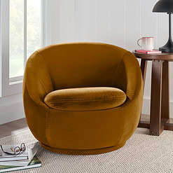 Better Homes & Gardens Mira Swivel Chair, Orche Velvet