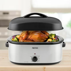 AROMA 22Qt. Roaster Oven with High-Dome Lid (ART-732SBH)