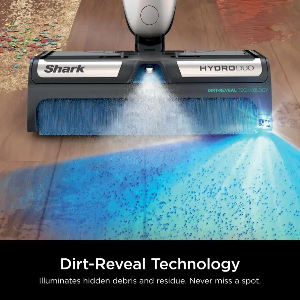 Shark - HydroDuo with Dirt-Reveal Technology, Cordless wet & dry hard floor cleaner picks up, mops, & scrubs - Stone Metallic