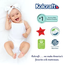 Kolcraft Pediatric 800 Extra Firm Baby Crib & Toddler Mattress, 80 Coil, Waterproof, Mint/Grey