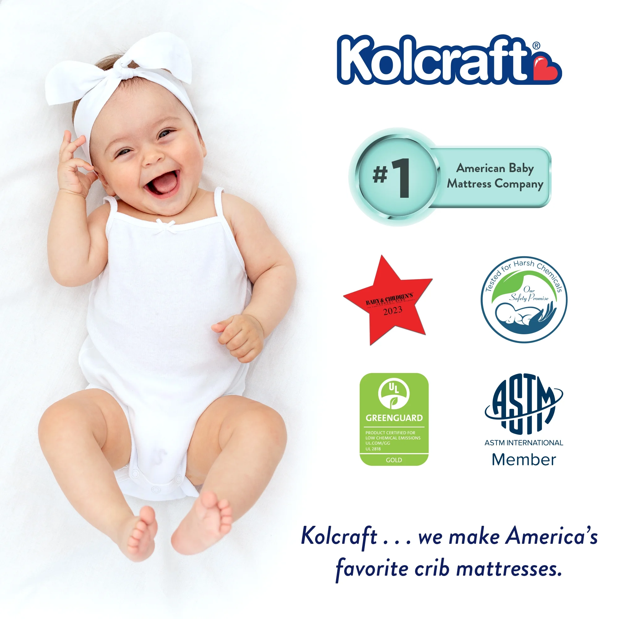 Kolcraft Pediatric 800 Extra Firm Baby Crib & Toddler Mattress, 80 Coil, Waterproof, Mint/Grey