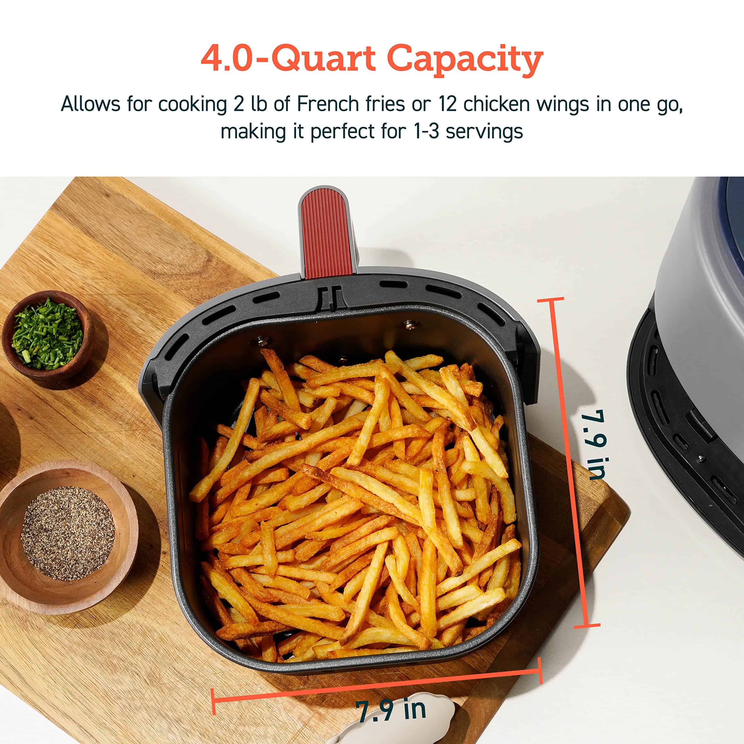 COSORI Air Fryer 4 Qt, 7 Cooking Functions Airfryer, Lite 4.0-Quart, Smart, Truffle Gray