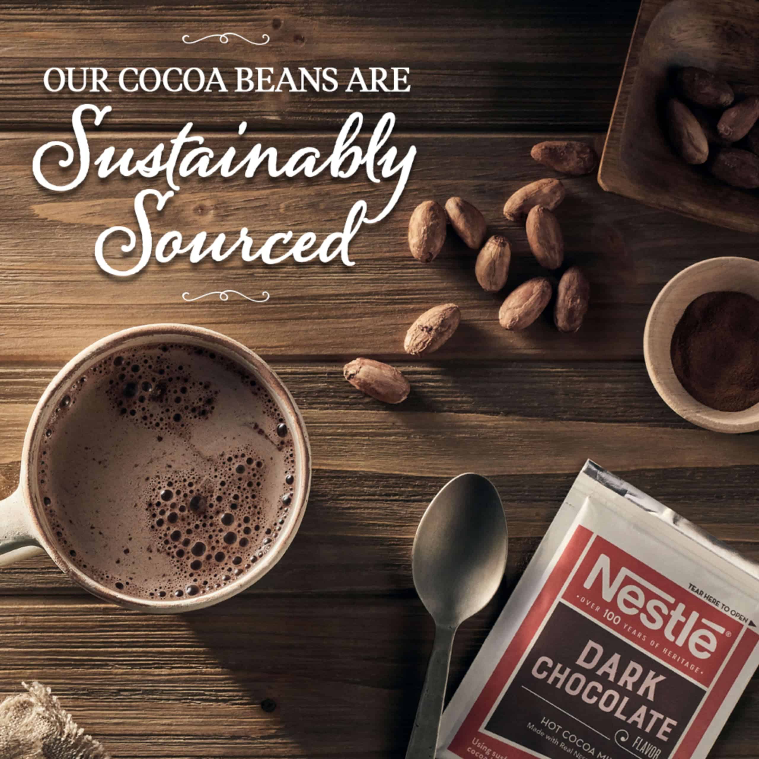 Nestle Hot Chocolate Packets, Dark Chocolate Flavor Hot Cocoa Mix, Made with Real Cocoa, Bulk Pack, 0.71 oz Packet (Pack of 300)