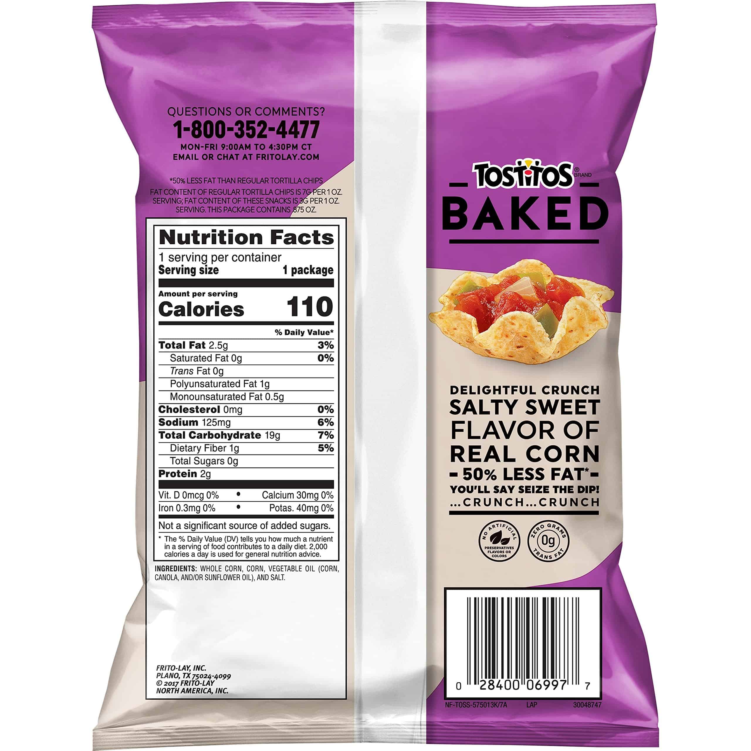 Tostitos Oven Baked Scoops! Tortilla Chips, 0.875 Ounce (Pack of 72)