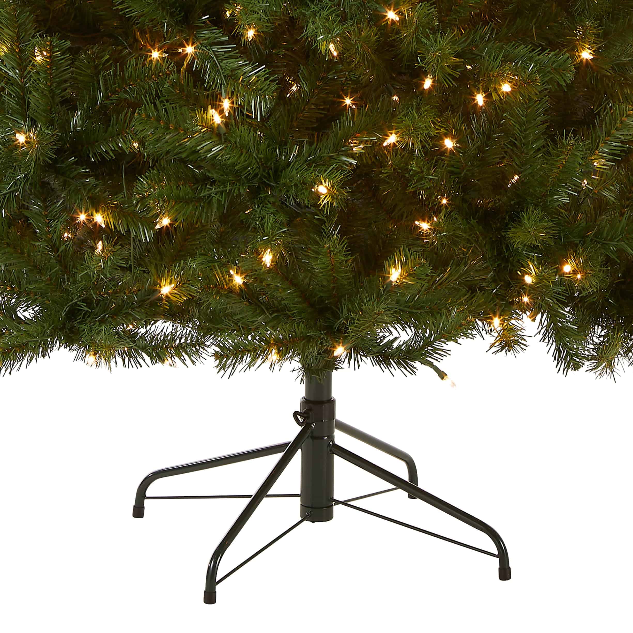 National Tree Company Pre-Lit Artificial Full Christmas Tree, Green, North Valley Spruce, White Lights, Includes Stand, 6.5 Feet