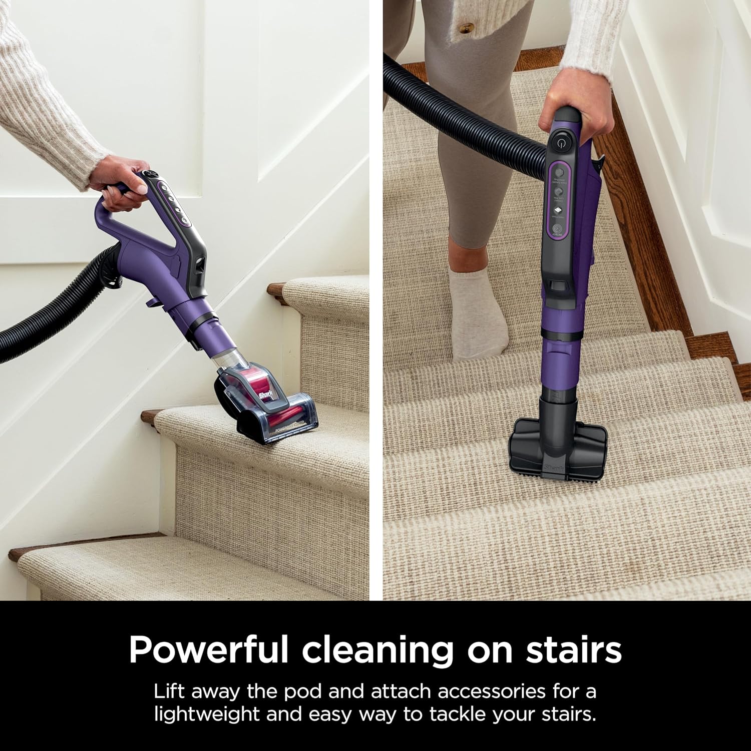 Shark - PowerDetect Upright Vacuum with DuoClean Detect Technology, Self-Cleaning Brushroll, and XL Dustcup - Eggplant