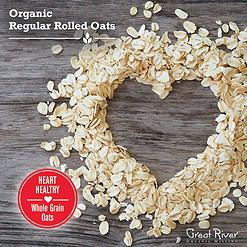 Great River Organic Milling, Oatmeal, Regular Rolled Oats, Organic, 25-Pounds (Pack of 1)