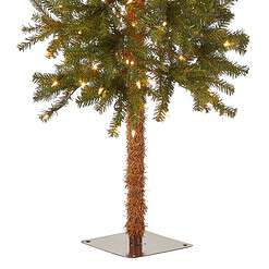 National Tree Company lit Artificial Christmas Tree Includes Pre-strung White Lights and Stand, Hickory Cedar Slim-5 ft