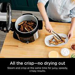 Ninja OL500 Foodi 6.5 Qt. 14-in-1 Pressure Cooker Steam Fryer with SmartLid, Silver/Black
